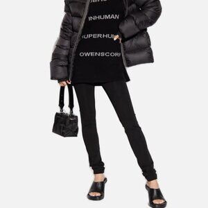 Rick Owens Lillies Black Topstitched Jersey Knit Leggings